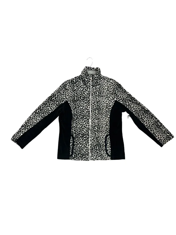 Men's Coats with Velcro ClosuresJacket Fleece By Chicos In Animal Print, Size: S