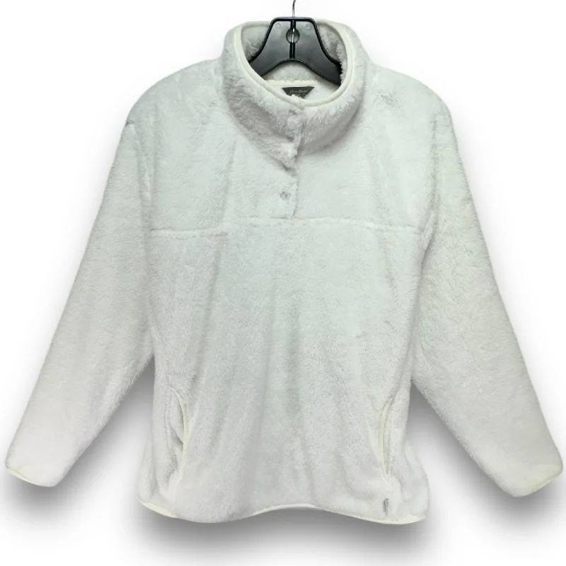 Waterproof Men's ParkasJacket Fleece By Eddie Bauer In White, Size: L