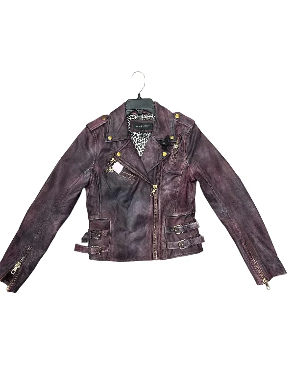 Men's Coats for Winter SportsJacket Leather By Black Rivet In Purple, Size: Xs