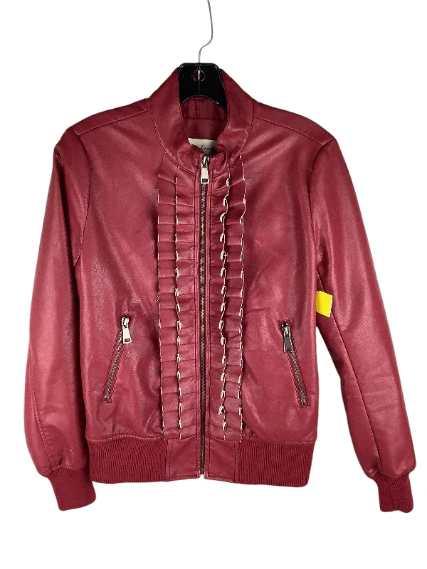Unique Men's Flight JacketsJacket Leather By Cmc In Red, Size: Xs