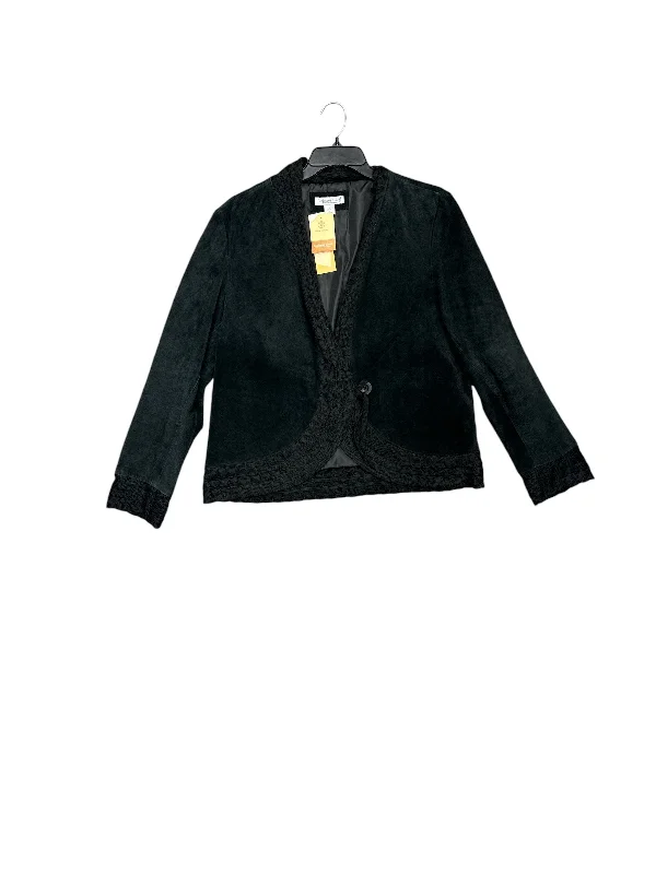 Men's Coats with Slim FitsJacket Leather By Coldwater Creek In Black, Size: L