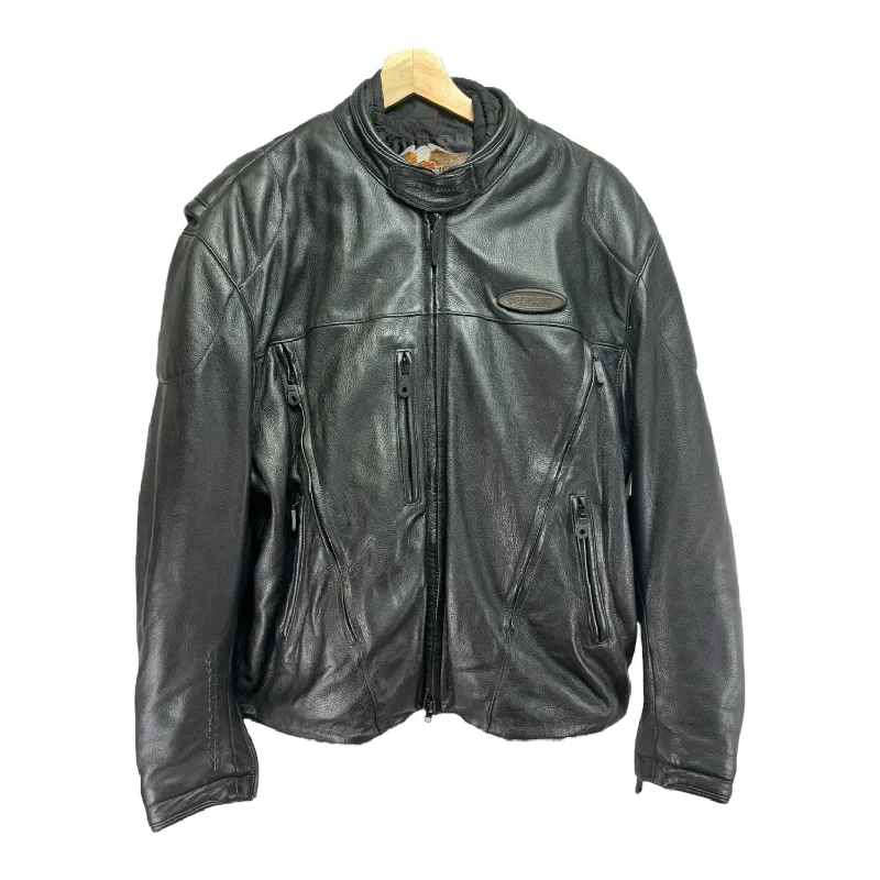 Cool Men's Pea CoatsRiding Jacket Leather By Harley Davidson In Black, Size: Xl