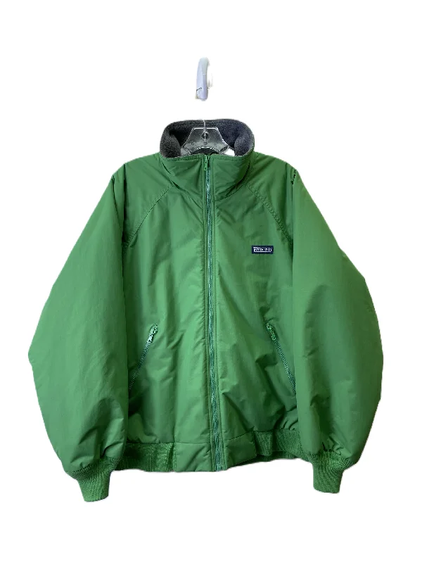 Men's Coats for Skinny MenJacket Moto By Lands End In Green, Size: M