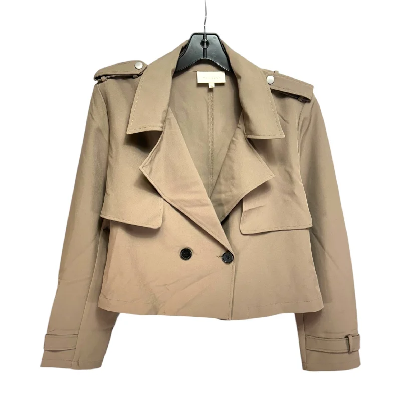 Men's Coats with Velcro ClosuresJacket Other By Melloday In Brown, Size: L