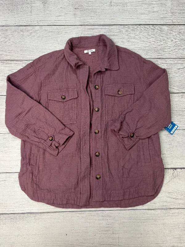 Trendy Men's Anorak JacketsJacket Shirt By Madewell In Purple, Size: L