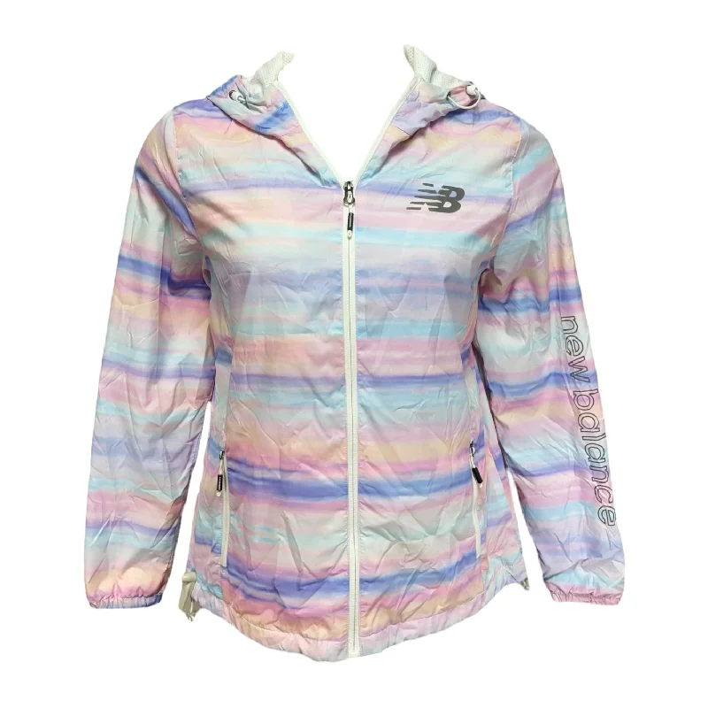 Men's Coats with Hand WarmersJacket Windbreaker By New Balance In Rainbow Print, Size: L Men's Coats with Hand WarmersJacket Windbreaker By New Balance In Rainbow Print, Size: L
