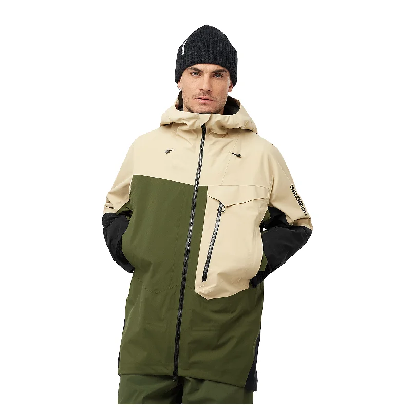 Men's Coats for SkiingSalomon Men's Moon Patrol Evo Gore-tex Jacket 2025 White Pepper/Green