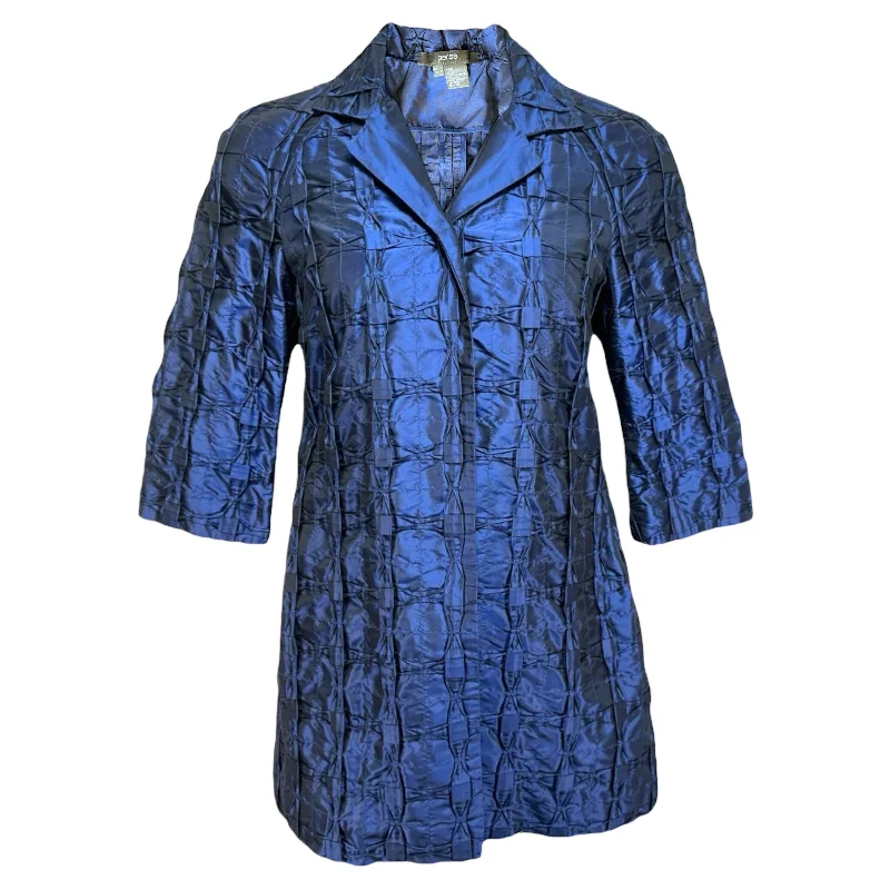 Men's Coats without LiningTextured Silk Evening Jacket By Per Se In Blue, Size: 6