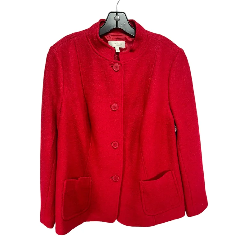 Comfortable Men's ParkasWool Blend Jacket Other By Talbots In Red, Size: 14