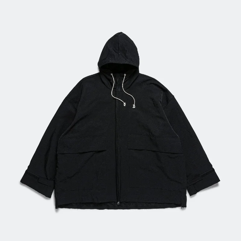 Men's Coats with Belted WaistsXXL Outdoor Jacket - Black WR Nylon