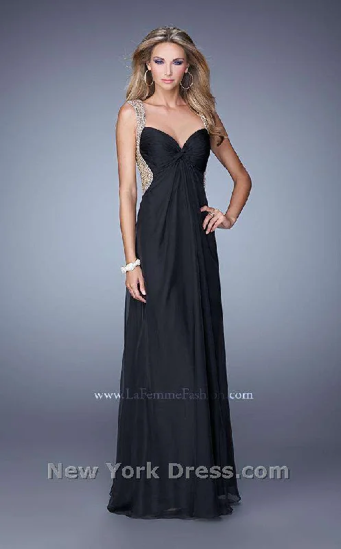 Plunging Neckline DressLa Femme 21012CL Dress