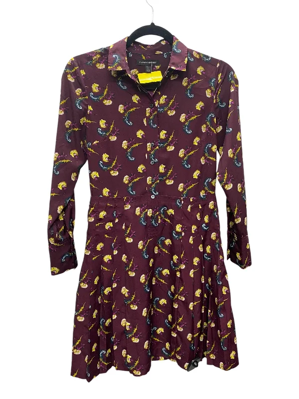 women's long-sleeved dressesDress Casual Short By Banana Republic In Purple, Size: Xsp