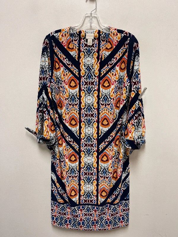 Statement DressDress Casual Short By Chicos In Blue & Yellow, Size: M