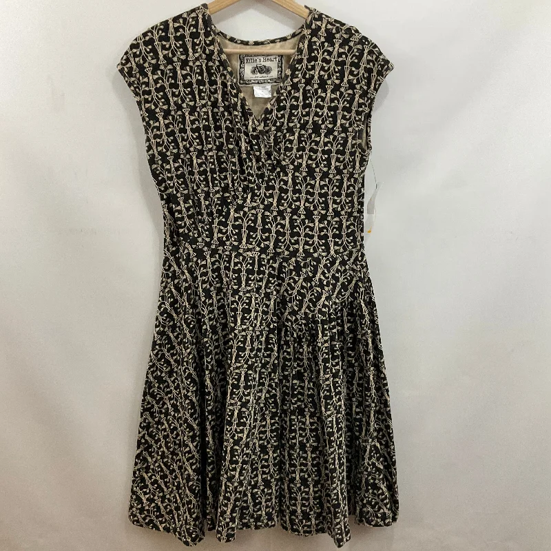 Zip-Up DressDress Casual Short By Cma In Black & Tan, Size: Xl