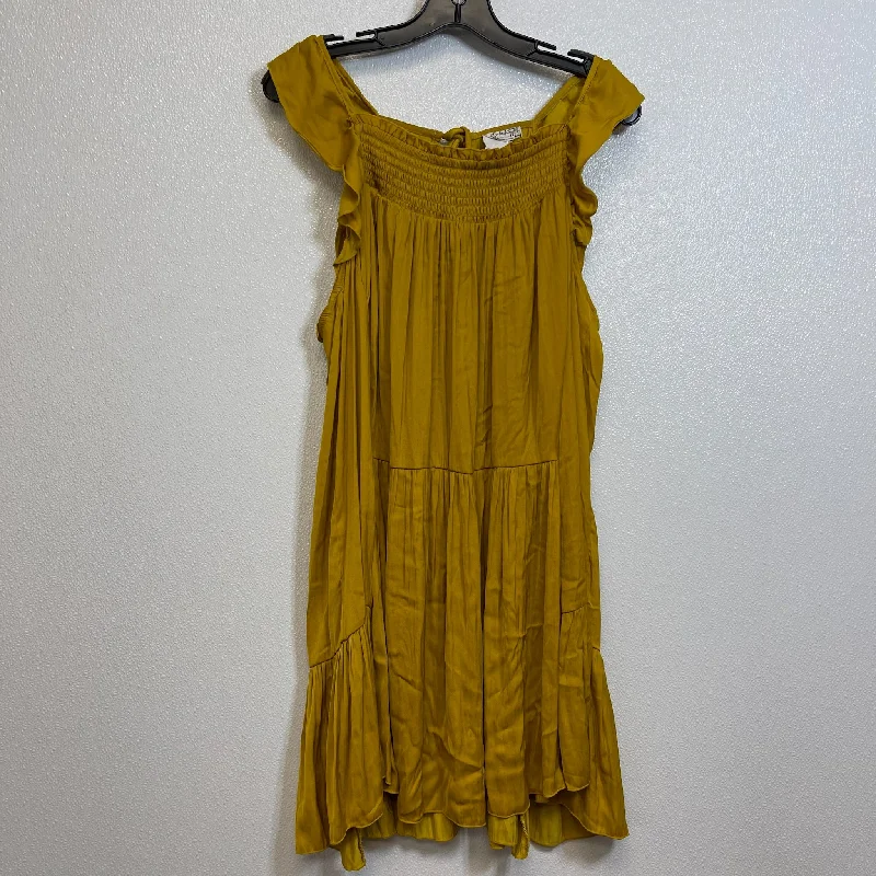 A-Line DressDress Casual Short By Free People In Mustard, Size: L