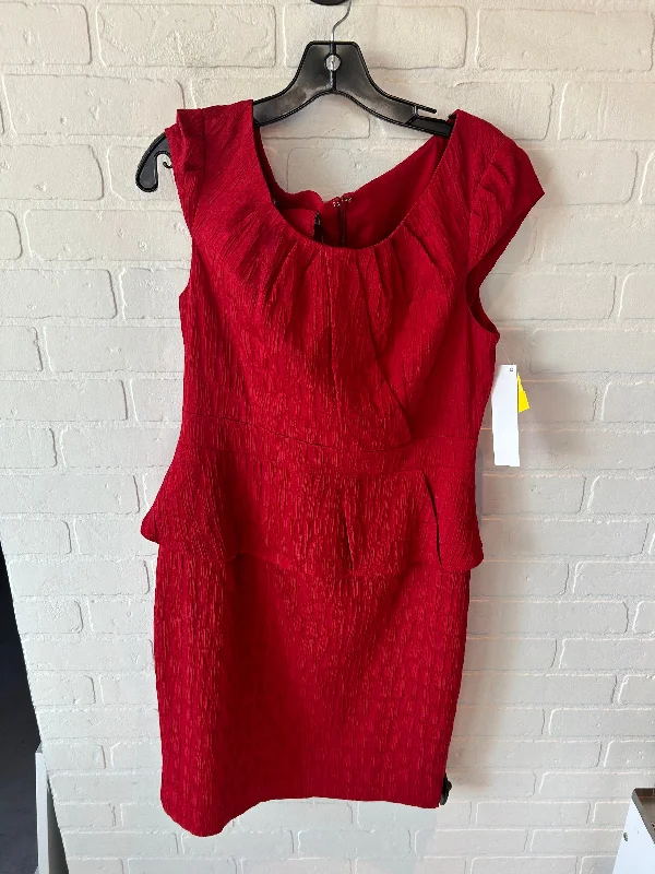 women's retro dressesDress Work By Kay Unger In Red, Size: M