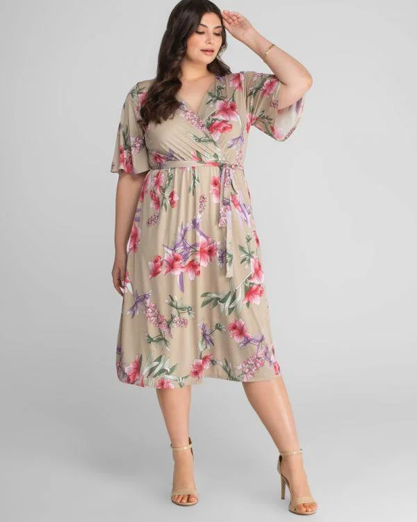 Tall Women DressKiyonna Formal Wrap Floral Dress