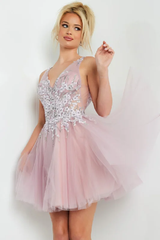 women's vacation dressesJovani 09518 Short Beaded Mauve Cocktail Dress