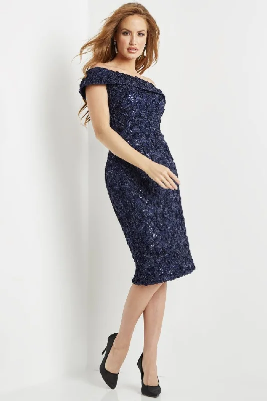 Laced-Up DressJovani 09767 Sequin Short Lace Cocktail Dress