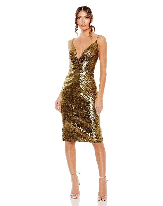 women's breathable dressesMac Duggal 27057 Knee Length Pleated Metallic Cocktail Dress women's breathable dressesMac Duggal 27057 Knee Length Pleated Metallic Cocktail Dress
