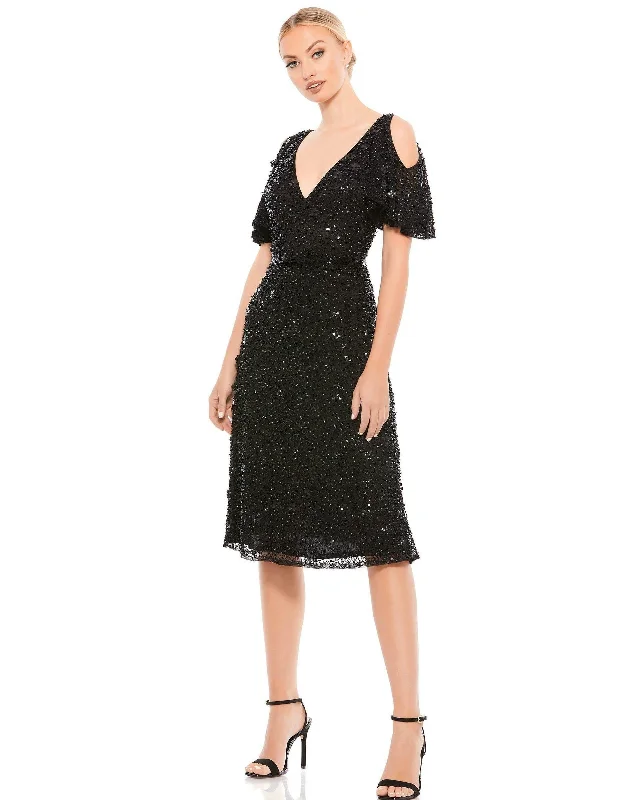 women's casual dressesMac Duggal 4988 Short Beaded Cocktail Dress