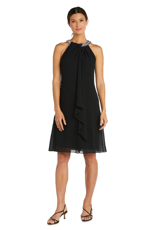 Custom DressR&M Richards 7869 Short Cocktail Scarf Halter Dress