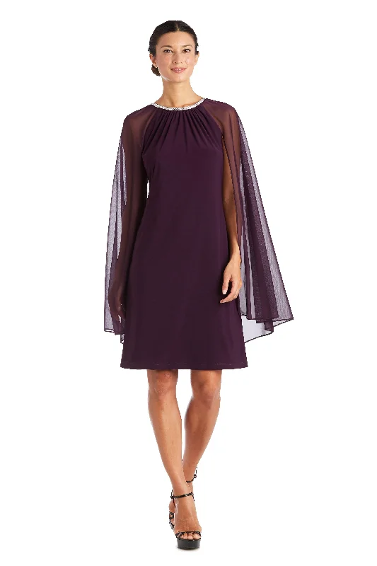 Backless DressR&M Richards 2496P Short Petite Chiffon Dress