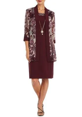 women's minimalist dressesR&M Richards 9023 Two Piece Short Print Jacket Dress Sale